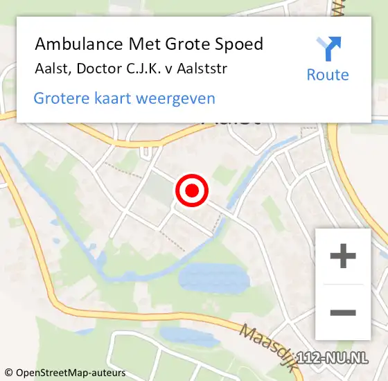 Locatie op kaart van de 112 melding: Ambulance Met Grote Spoed Naar Aalst, Doctor C.J.K. v Aalststr op 22 februari 2022 06:52