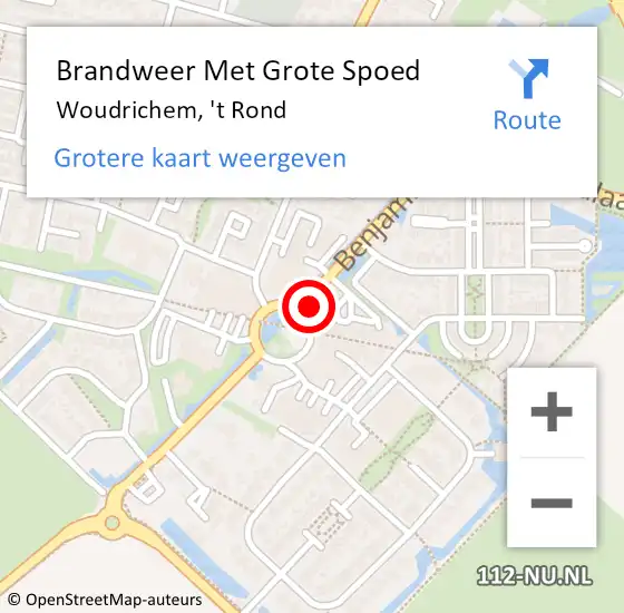 Locatie op kaart van de 112 melding: Brandweer Met Grote Spoed Naar Woudrichem, 't Rond op 22 februari 2022 07:21