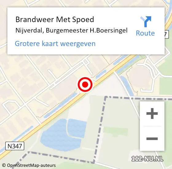 Locatie op kaart van de 112 melding: Brandweer Met Spoed Naar Nijverdal, Burgemeester H.Boersingel op 22 februari 2022 07:36