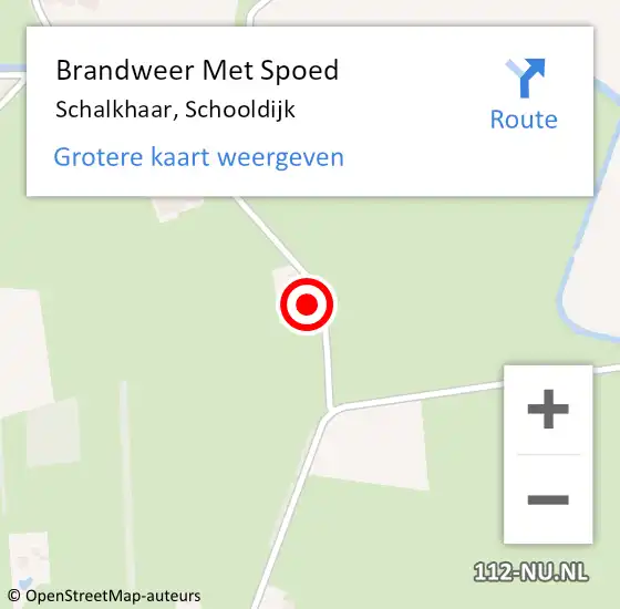 Locatie op kaart van de 112 melding: Brandweer Met Spoed Naar Schalkhaar, Schooldijk op 22 februari 2022 08:25