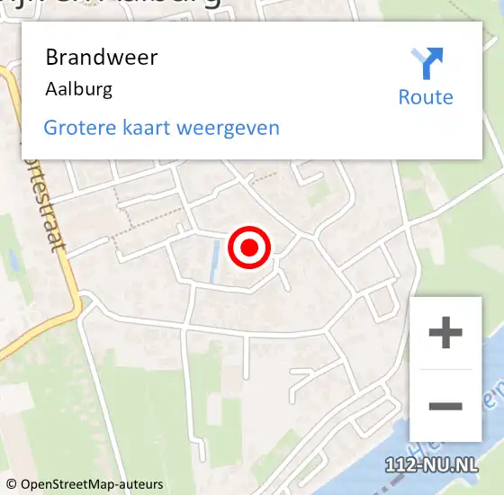 Locatie op kaart van de 112 melding: Brandweer Aalburg op 22 februari 2022 08:34