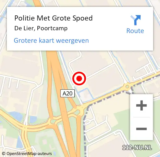 Locatie op kaart van de 112 melding: Politie Met Grote Spoed Naar De Lier, Poortcamp op 22 februari 2022 09:00