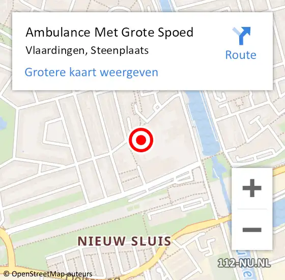 Locatie op kaart van de 112 melding: Ambulance Met Grote Spoed Naar Vlaardingen, Steenplaats op 22 februari 2022 09:04