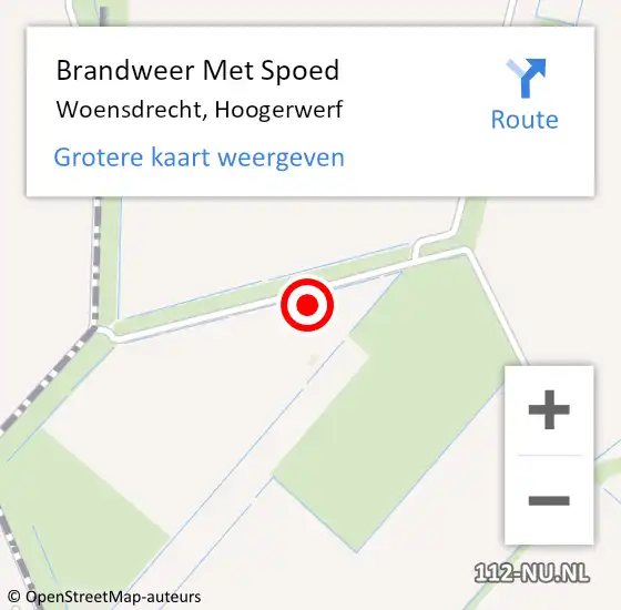 Locatie op kaart van de 112 melding: Brandweer Met Spoed Naar Woensdrecht, Hoogerwerf op 22 februari 2022 09:06