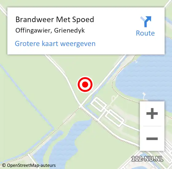 Locatie op kaart van de 112 melding: Brandweer Met Spoed Naar Offingawier, Grienedyk op 22 februari 2022 09:31