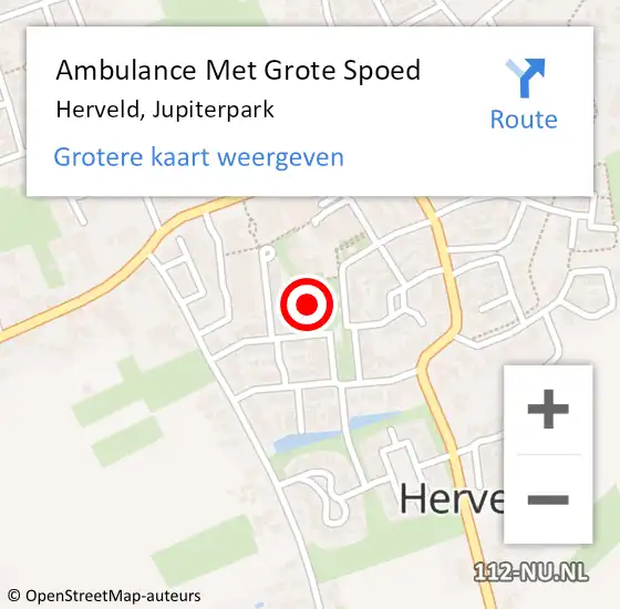 Locatie op kaart van de 112 melding: Ambulance Met Grote Spoed Naar Herveld, Jupiterpark op 22 februari 2022 09:53