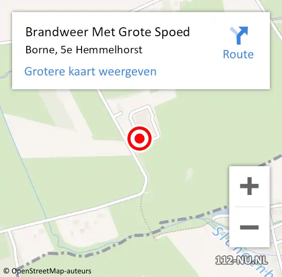 Locatie op kaart van de 112 melding: Brandweer Met Grote Spoed Naar Borne, 5e Hemmelhorst op 22 februari 2022 09:54