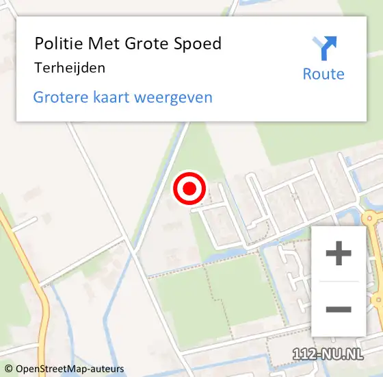 Locatie op kaart van de 112 melding: Politie Met Grote Spoed Naar Terheijden op 22 februari 2022 10:06