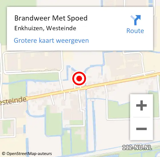 Locatie op kaart van de 112 melding: Brandweer Met Spoed Naar Enkhuizen, Westeinde op 22 februari 2022 10:56