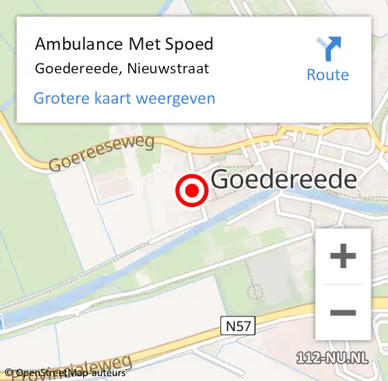 Locatie op kaart van de 112 melding: Ambulance Met Spoed Naar Goedereede, Nieuwstraat op 22 februari 2022 11:08
