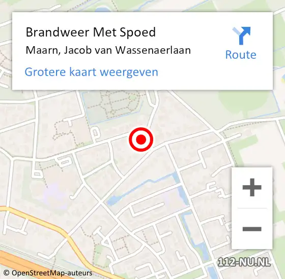 Locatie op kaart van de 112 melding: Brandweer Met Spoed Naar Maarn, Jacob van Wassenaerlaan op 22 februari 2022 11:33