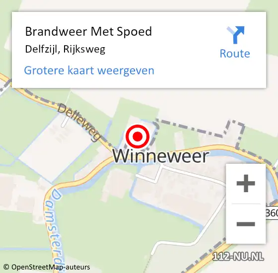 Locatie op kaart van de 112 melding: Brandweer Met Spoed Naar Delfzijl, Rijksweg op 22 februari 2022 12:34