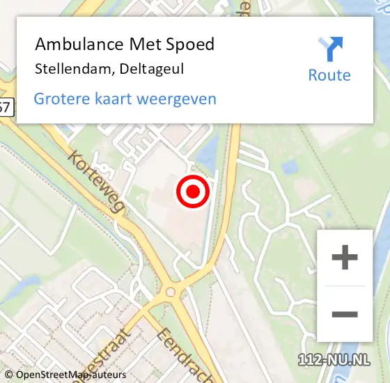 Locatie op kaart van de 112 melding: Ambulance Met Spoed Naar Stellendam, Deltageul op 22 februari 2022 14:02