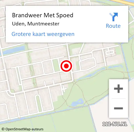 Locatie op kaart van de 112 melding: Brandweer Met Spoed Naar Uden, Muntmeester op 22 februari 2022 14:02