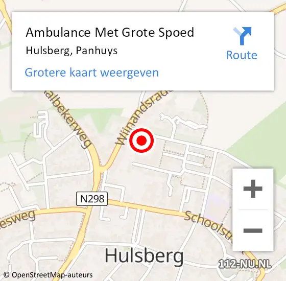 Locatie op kaart van de 112 melding: Ambulance Met Grote Spoed Naar Hulsberg, Panhuys op 9 juli 2014 10:14