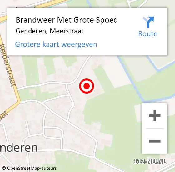 Locatie op kaart van de 112 melding: Brandweer Met Grote Spoed Naar Genderen, Meerstraat op 22 februari 2022 14:47