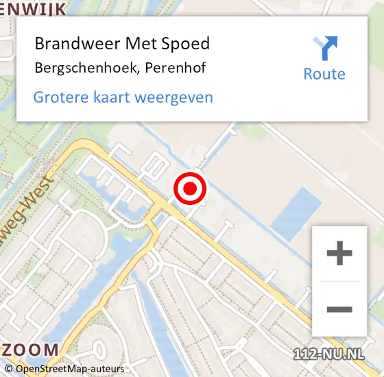 Locatie op kaart van de 112 melding: Brandweer Met Spoed Naar Bergschenhoek, Perenhof op 22 februari 2022 16:13