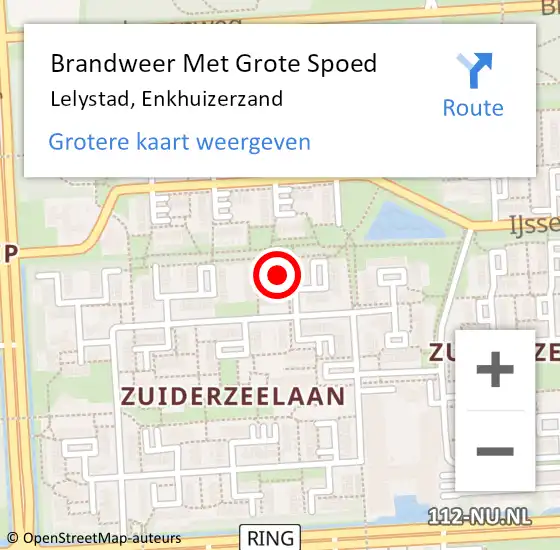 Locatie op kaart van de 112 melding: Brandweer Met Grote Spoed Naar Lelystad, Enkhuizerzand op 22 februari 2022 16:35