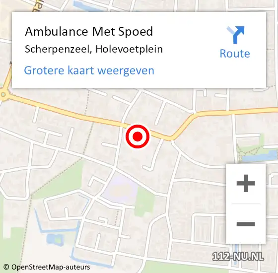 Locatie op kaart van de 112 melding: Ambulance Met Spoed Naar Scherpenzeel, Holevoetplein op 22 februari 2022 17:23