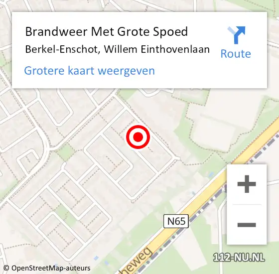 Locatie op kaart van de 112 melding: Brandweer Met Grote Spoed Naar Berkel-Enschot, Willem Einthovenlaan op 22 februari 2022 19:12