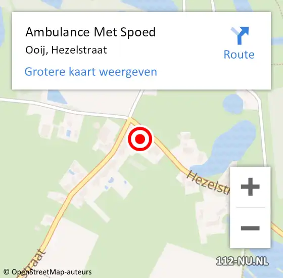 Locatie op kaart van de 112 melding: Ambulance Met Spoed Naar Ooij, Hezelstraat op 22 februari 2022 19:26