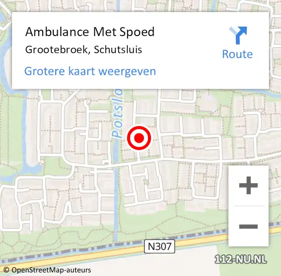 Locatie op kaart van de 112 melding: Ambulance Met Spoed Naar Grootebroek, Schutsluis op 22 februari 2022 20:06