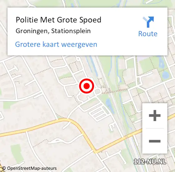 Locatie op kaart van de 112 melding: Politie Met Grote Spoed Naar Groningen, Stationsplein op 22 februari 2022 20:22