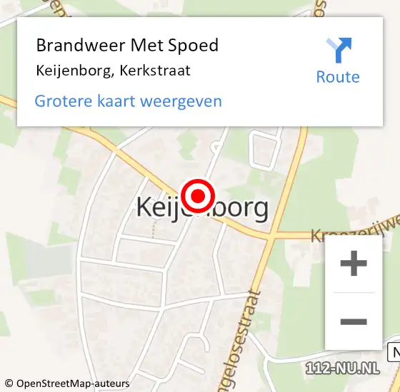 Locatie op kaart van de 112 melding: Brandweer Met Spoed Naar Keijenborg, Kerkstraat op 22 februari 2022 20:23