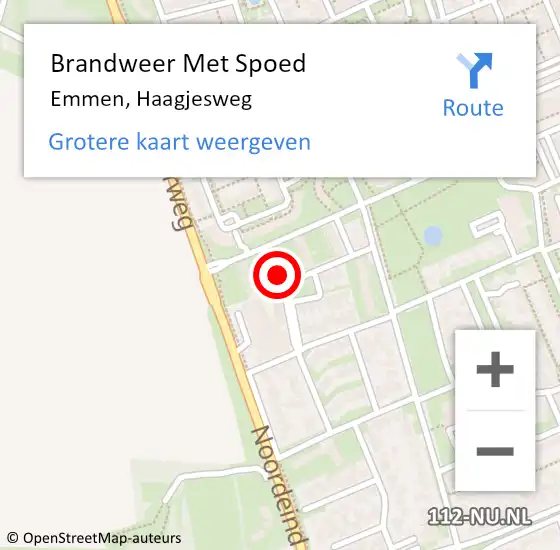 Locatie op kaart van de 112 melding: Brandweer Met Spoed Naar Emmen, Haagjesweg op 22 februari 2022 21:14