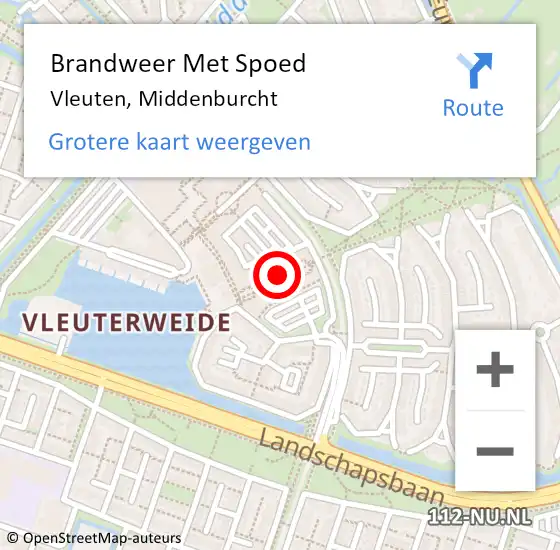 Locatie op kaart van de 112 melding: Brandweer Met Spoed Naar Vleuten, Middenburcht op 22 februari 2022 21:31