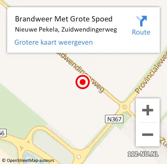 Locatie op kaart van de 112 melding: Brandweer Met Grote Spoed Naar Nieuwe Pekela, Zuidwendingerweg op 22 februari 2022 21:39