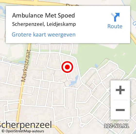 Locatie op kaart van de 112 melding: Ambulance Met Spoed Naar Scherpenzeel, Leidjeskamp op 22 februari 2022 22:14