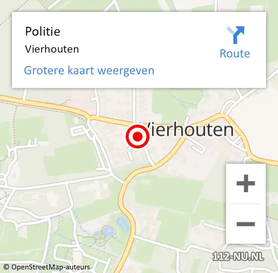 Locatie op kaart van de 112 melding: Politie Vierhouten op 23 februari 2022 00:57