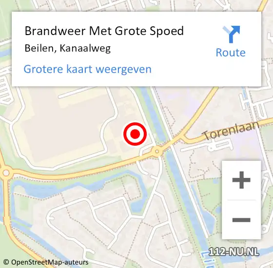 Locatie op kaart van de 112 melding: Brandweer Met Grote Spoed Naar Beilen, Kanaalweg op 23 februari 2022 01:03