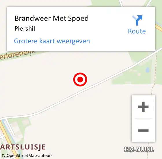 Locatie op kaart van de 112 melding: Brandweer Met Spoed Naar Piershil op 23 februari 2022 03:38