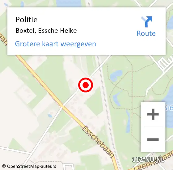 Locatie op kaart van de 112 melding: Politie Boxtel, Essche Heike op 23 februari 2022 07:43