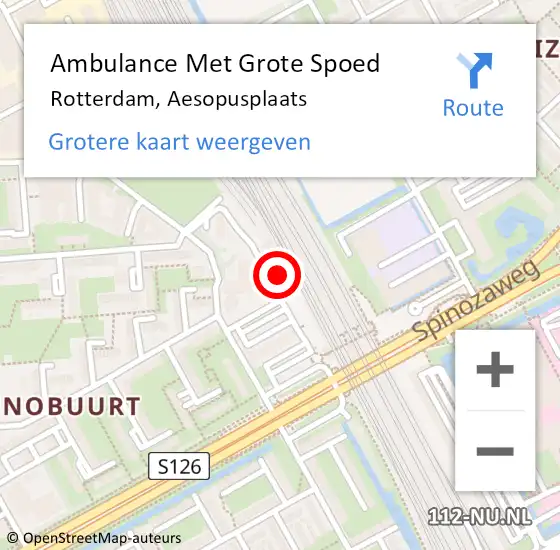 Locatie op kaart van de 112 melding: Ambulance Met Grote Spoed Naar Rotterdam, Aesopusplaats op 23 februari 2022 08:03