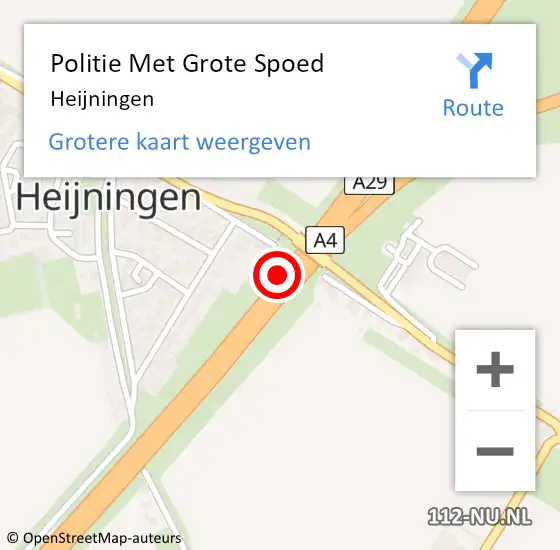 Locatie op kaart van de 112 melding: Politie Met Grote Spoed Naar Heijningen op 23 februari 2022 08:06