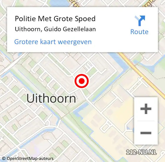 Locatie op kaart van de 112 melding: Politie Met Grote Spoed Naar Uithoorn, Guido Gezellelaan op 23 februari 2022 09:08