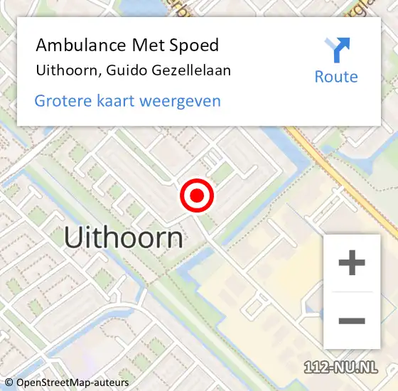 Locatie op kaart van de 112 melding: Ambulance Met Spoed Naar Uithoorn, Guido Gezellelaan op 23 februari 2022 09:09