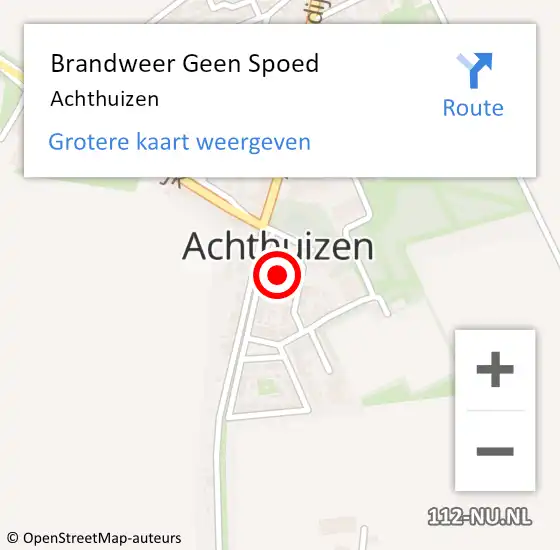 Locatie op kaart van de 112 melding: Brandweer Geen Spoed Naar Achthuizen op 23 februari 2022 09:18