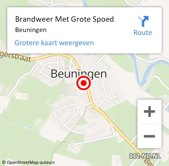 Locatie op kaart van de 112 melding: Brandweer Met Grote Spoed Naar Beuningen op 23 februari 2022 09:36