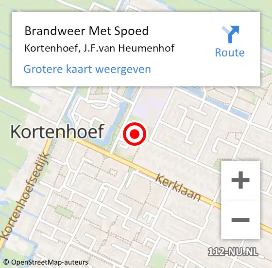 Locatie op kaart van de 112 melding: Brandweer Met Spoed Naar Kortenhoef, J.F.van Heumenhof op 23 februari 2022 10:28