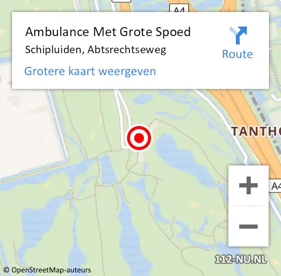 Locatie op kaart van de 112 melding: Ambulance Met Grote Spoed Naar Schipluiden, Abtsrechtseweg op 23 februari 2022 10:29