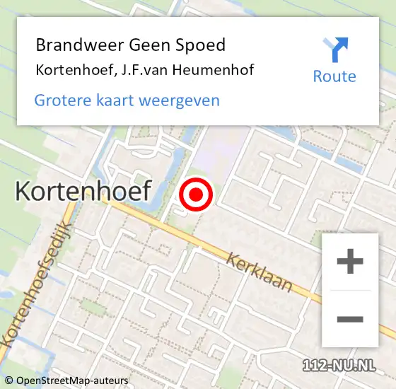 Locatie op kaart van de 112 melding: Brandweer Geen Spoed Naar Kortenhoef, J.F.van Heumenhof op 23 februari 2022 10:29