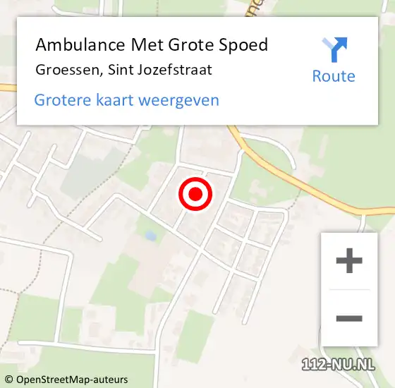 Locatie op kaart van de 112 melding: Ambulance Met Grote Spoed Naar Groessen, Sint Jozefstraat op 23 februari 2022 10:33