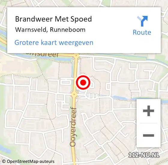 Locatie op kaart van de 112 melding: Brandweer Met Spoed Naar Warnsveld, Runneboom op 23 februari 2022 10:45