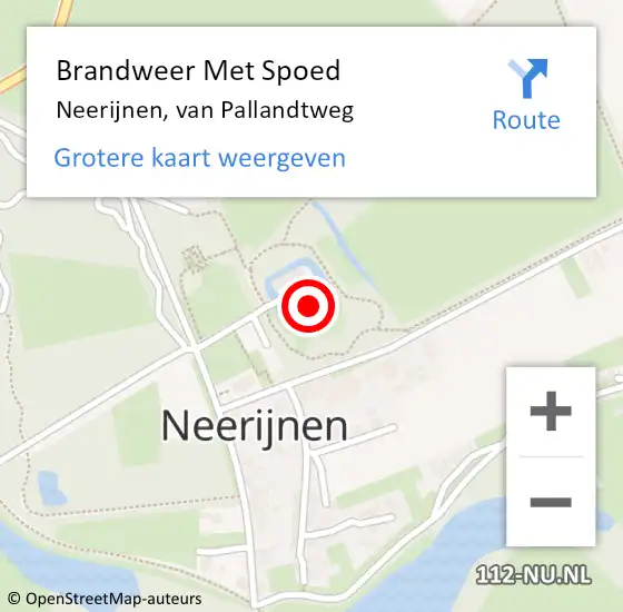 Locatie op kaart van de 112 melding: Brandweer Met Spoed Naar Neerijnen, van Pallandtweg op 23 februari 2022 11:26