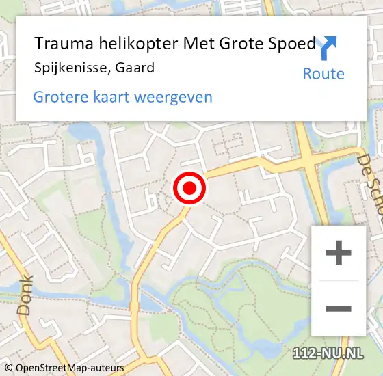 Locatie op kaart van de 112 melding: Trauma helikopter Met Grote Spoed Naar Spijkenisse, Gaard op 23 februari 2022 11:30