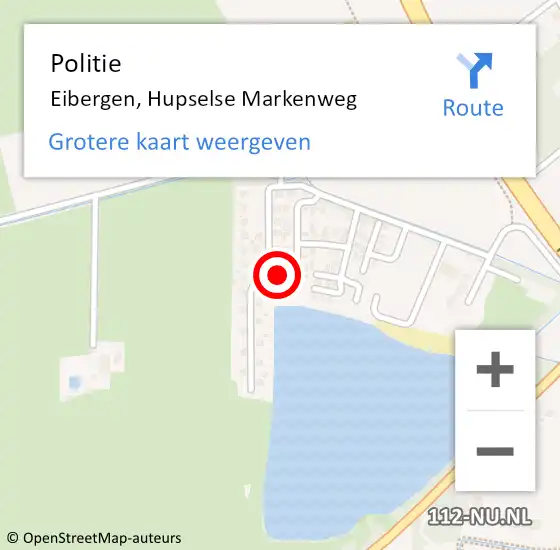 Locatie op kaart van de 112 melding: Politie Eibergen, Hupselse Markenweg op 23 februari 2022 11:41